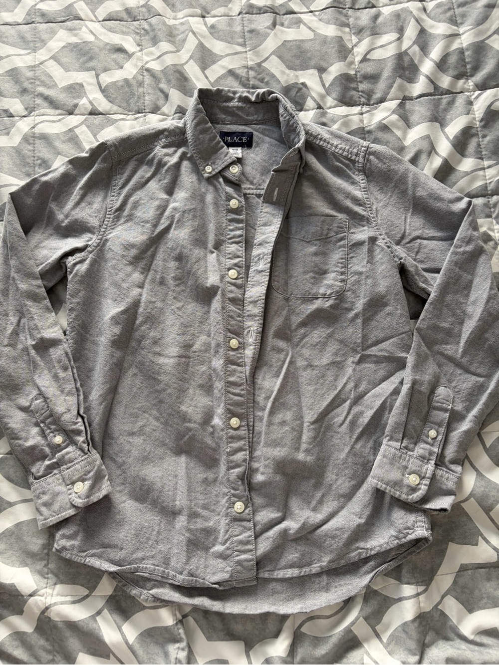 The Children's Place Gray Button-Up Oxford Shirt